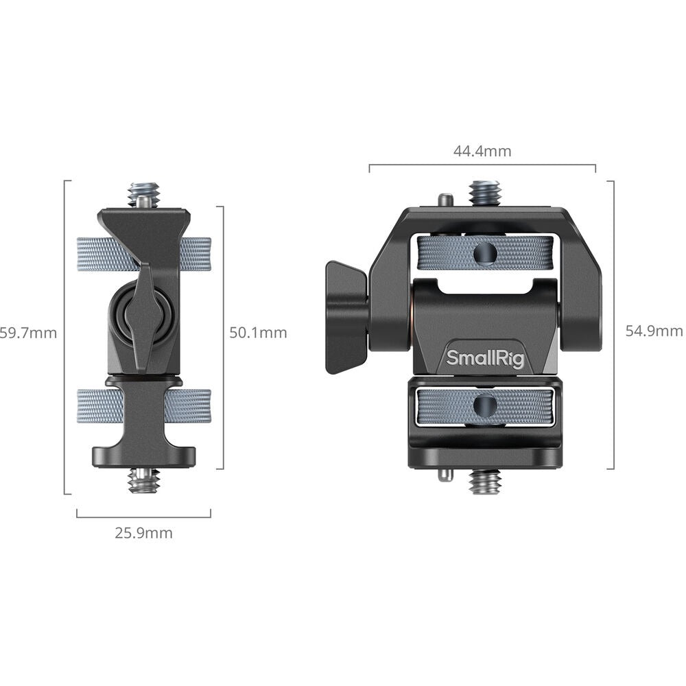 SmallRig On-Camera Monitor Aluminum Alloy Mount Support with 360° Swivel / 180° Tilt, 3.17Kg Max Load Capacity and 2x 1/4"-20 Anti-Twist Screws | 4886