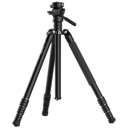 SmallRig CT150 Carbon Fiber Travel Tripod and Video Head 4-Section with Max 62" Working Height and 3kg Load Capacity,  360° Panning, +90 / -70° Tilt with Smartphone Mount for Photography