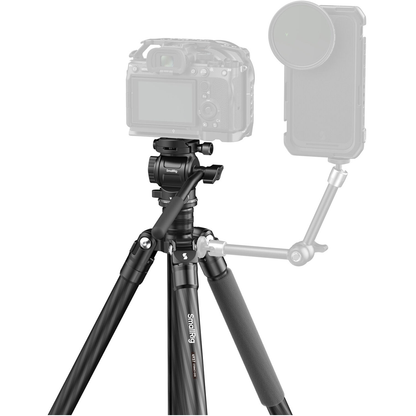 SmallRig CT150 Carbon Fiber Travel Tripod and Video Head 4-Section with Max 62" Working Height and 3kg Load Capacity,  360° Panning, +90 / -70° Tilt with Smartphone Mount for Photography