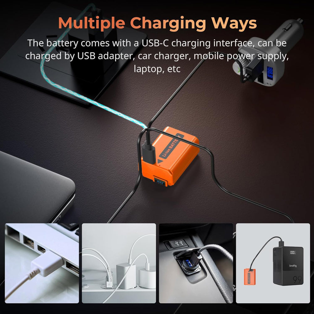 SmallRig NP-FW50 Rechargeable Li-Ion Battery 1030mAh 7.2V with USB-C Direct Charging for Selected SONY Camera a7 IV, a7C II, a7R V, a7 IV, a6400, a6100, ZV-E10, RX10M4, a7S III, a7R II, DSC-RX10M2, RX10M3, ILCE-QX1  | 4965