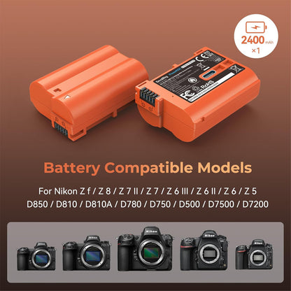 SmallRig EN-EL15c Rechargeable Li-Ion Battery 2400mAh 7.2V with USB-C Direct Charging for Selected NIKON Cameras Z8, Z7II, Z7, Z6II, Z6, Z5, D850, D810, D810A, D780, D750, D610, D500, D7500, D7200 | 4332B |  4966