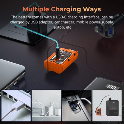 SmallRig EN-EL15c Rechargeable Li-Ion Battery 2400mAh 7.2V with USB-C Direct Charging for Selected NIKON Cameras Z8, Z7II, Z7, Z6II, Z6, Z5, D850, D810, D810A, D780, D750, D610, D500, D7500, D7200 | 4332B |  4966