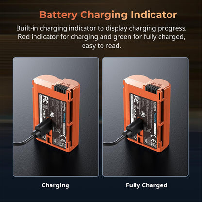 SmallRig EN-EL15c Rechargeable Li-Ion Battery 2400mAh 7.2V with USB-C Direct Charging for Selected NIKON Cameras Z8, Z7II, Z7, Z6II, Z6, Z5, D850, D810, D810A, D780, D750, D610, D500, D7500, D7200 | 4332B |  4966