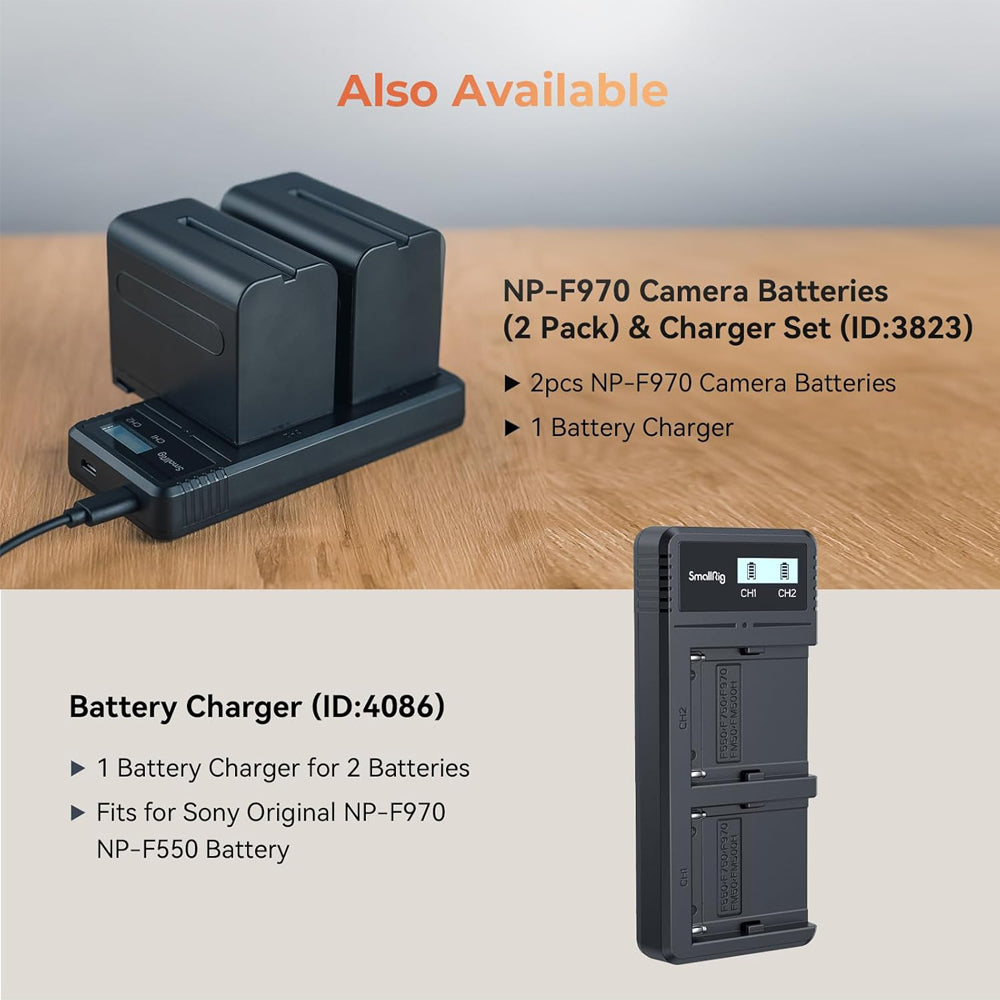 SmallRig L-Series NP-F550 Rechargeable Battery 3500mAh 7.2V with USB-C Direct Charging for Sony Digital Camera, Display Monitor, Video Light & Studio Production Equipment | 4971