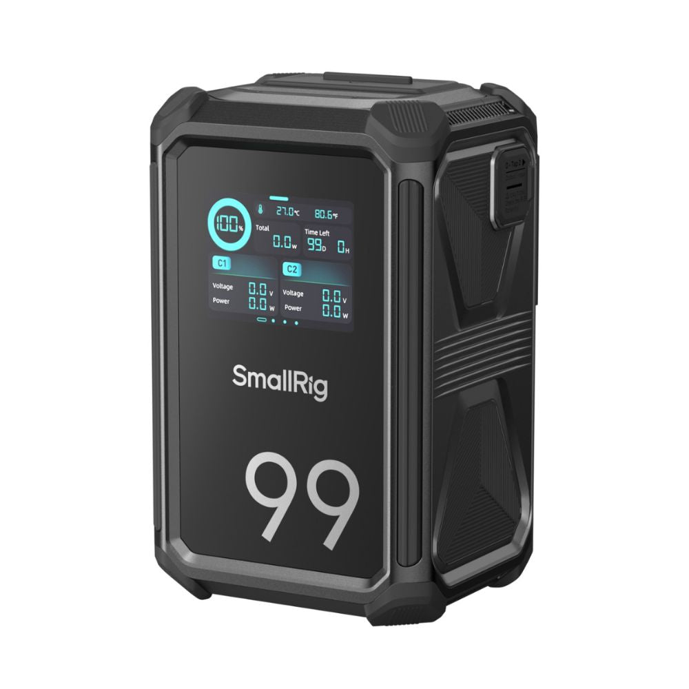 SmallRig x Ren Ozturk X99 V-Mount Battery X-Touch Smart with 27,200 mAh Battery Capacity, App Control, 4.9FT Drop-Proof, Dust/Water-Resistant & 240W Type-C Fast Charging Cable for Professiol Wedding Videography and Filmmaking | 4984