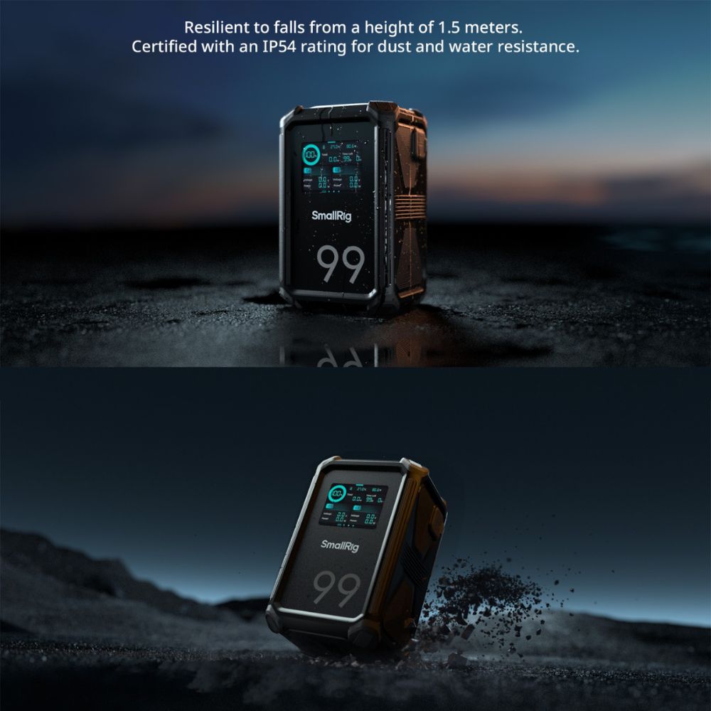 SmallRig x Ren Ozturk X99 V-Mount Battery X-Touch Smart with 27,200 mAh Battery Capacity, App Control, 4.9FT Drop-Proof, Dust/Water-Resistant & 240W Type-C Fast Charging Cable for Professiol Wedding Videography and Filmmaking | 4984