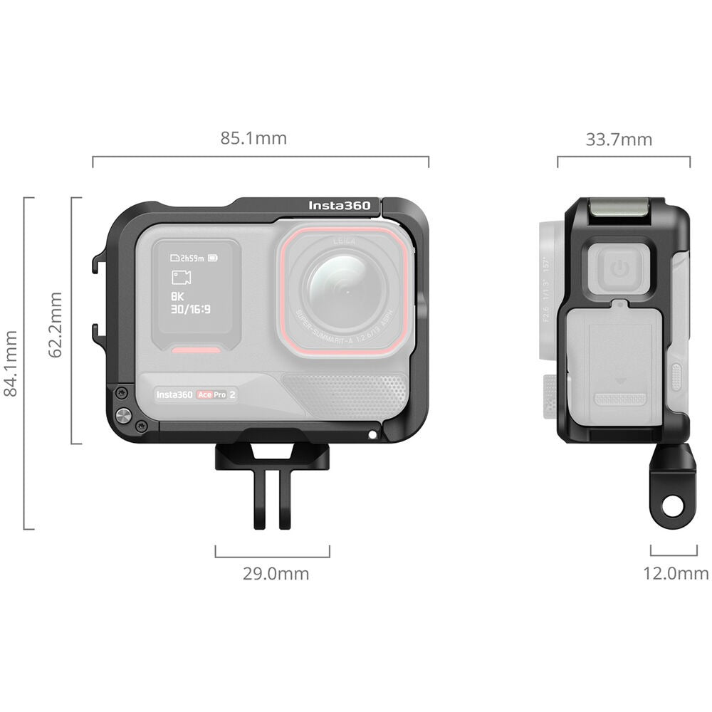 SmallRig Insta360 Ace Pro 2 / Ace Pro Utility Aluminum Cage with Magnetic Quick Release Interface, Anti-Slip & Scratch Silicon Pads, Easy Access Battery Replacement and Seamless Transition Portrait to Landscape | 5000