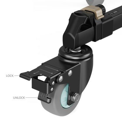 SmallRig Universal Heavy Duty Tripod Dolly Aluminum Alloy with Adjustable Buckles, Foot Pedal Quick Lock Wheels, 3" Soft Rubber Wheels and 20Kg Max Load Capacity