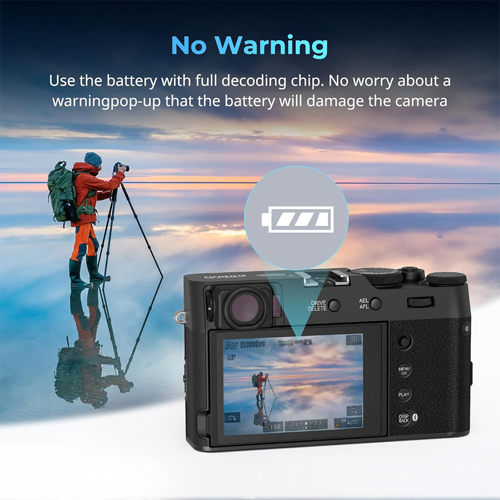 SmallRig NP-W126S Rechargeable Lithium-Ion Battery Pack 1050mAh 8.4V with USB Type-C Charging Cable for Selected Fujifilm Mirroless Cameras | Blue / Orange | 5062 5088