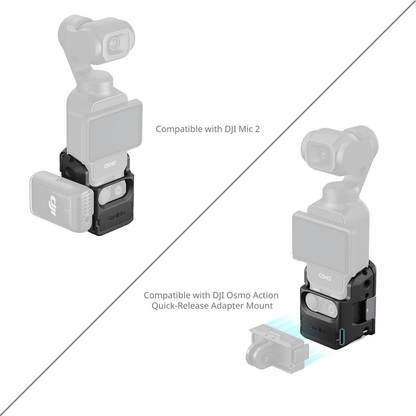 SmallRig Aluminum Cage Kit for DJI Osmo Pocket 3 Action Camera with Magnetic QR Quick Release Mount, Multiple 1/4"-20 Threaded Screws, 2-Prong Folding Mount and Wrist Strap