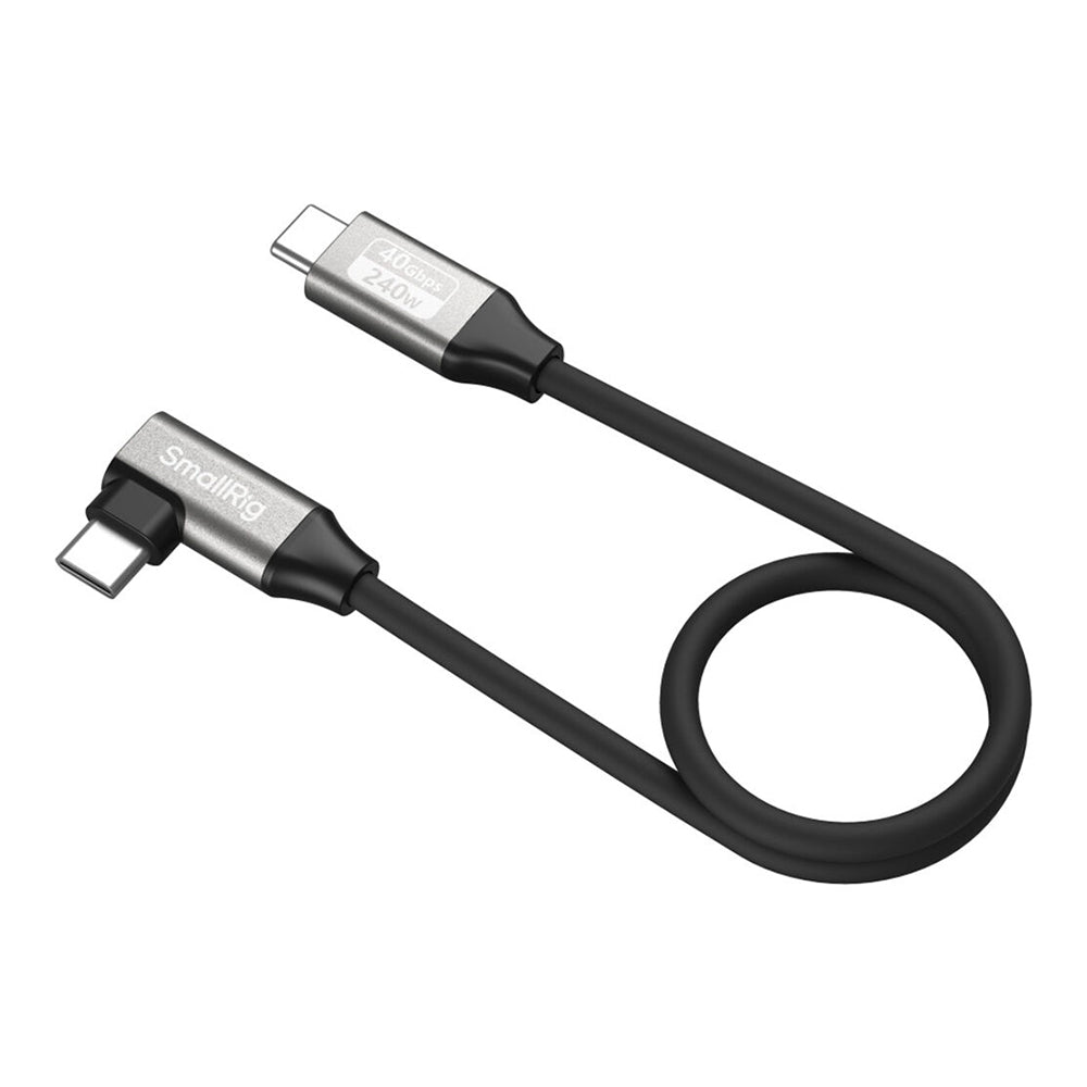 SmallRig PD 240W 40Gbps USB 4 Type C Fast Charging Data Cable 35cm / 60cm 90° Angled with 8K 60Hz UHD Video Output for iPhone 15 16, iPad, MacBook, Samsung S25, Smartphone, Tablet, Laptop, Camera Monitor | 5073 | 5074 | 5075 | 5076