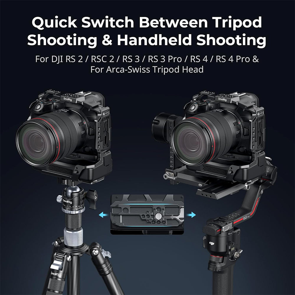 SmallRig Camera Cage Kit for Canon EOS R5 Mark II Aluminum Alloy with CF-R20EP Battery Grip & Arca-Swiss Quick Release Baseplate, Cold Shoe Mount, NATO Rail, 1/4"-20 & 3/8"-16 Accessory Threads for Tripods and Gimbal Stabilizers | 5092