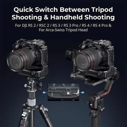 SmallRig Camera Cage Kit for Canon EOS R5 Mark II Aluminum Alloy with CF-R20EP Battery Grip & Arca-Swiss Quick Release Baseplate, Cold Shoe Mount, TO Rail, 1/4"-20 & 3/8"-16 Accessory Threads for Tripods and Gimbal Stabilizers | 5092