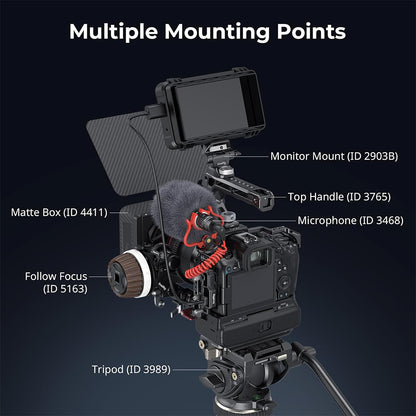 SmallRig Camera Cage Kit for Canon EOS R5 Mark II Aluminum Alloy with CF-R20EP Battery Grip & Arca-Swiss Quick Release Baseplate, Cold Shoe Mount, TO Rail, 1/4"-20 & 3/8"-16 Accessory Threads for Tripods and Gimbal Stabilizers | 5092