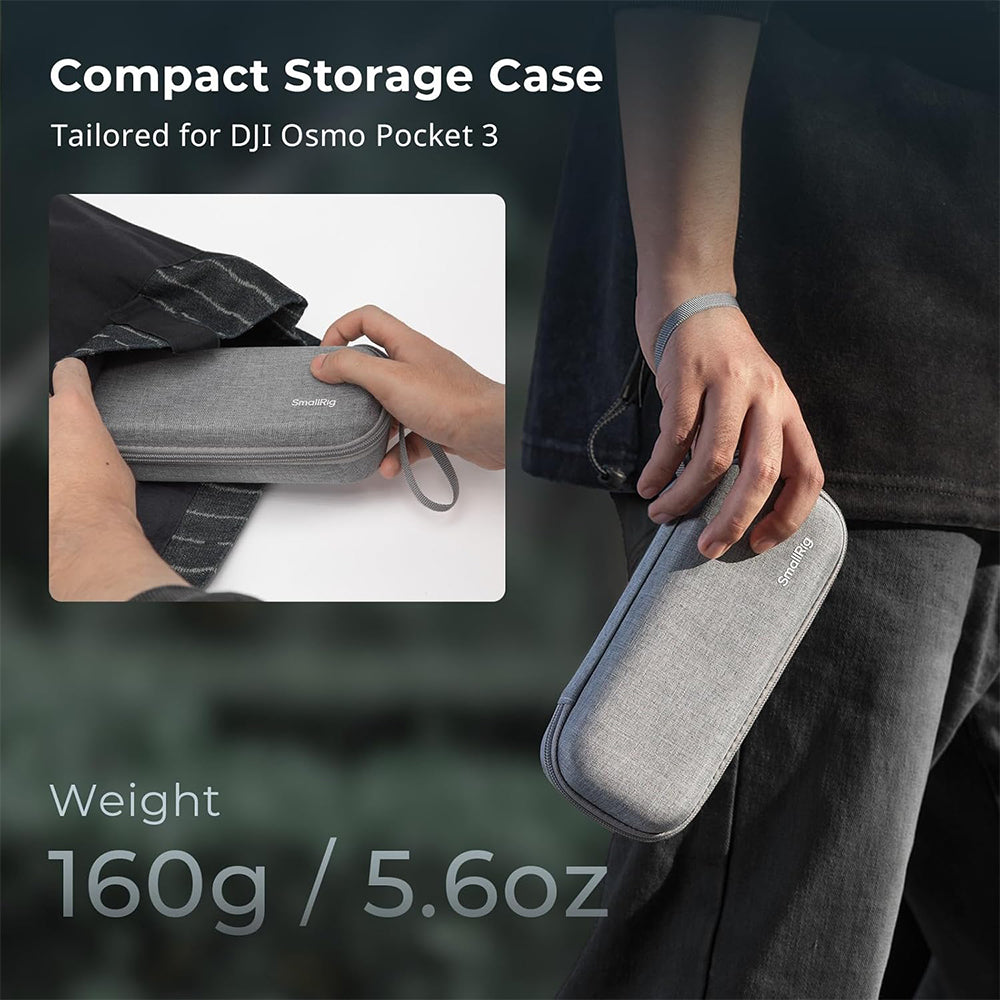 SmallRig Hard Shell Pouch Carrying Bag with Wrist Strap for DJI Osmo Pocket 3 Action Camera, Plush Padded Lining and Molded Interior Compartments | 5118