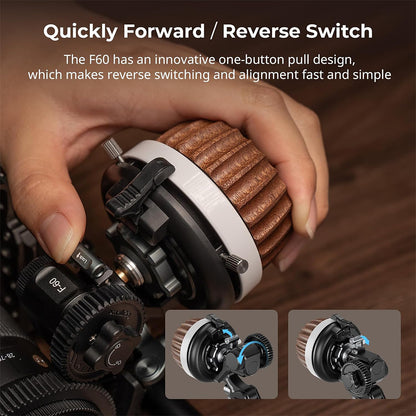 SmallRig F60 Follow Focus Modular Lens Support Knob for DSLR and Mirrorless Cameras, 3-Step Quick 360° Rotation Switch, Stepless Damping Adjustment | 5163