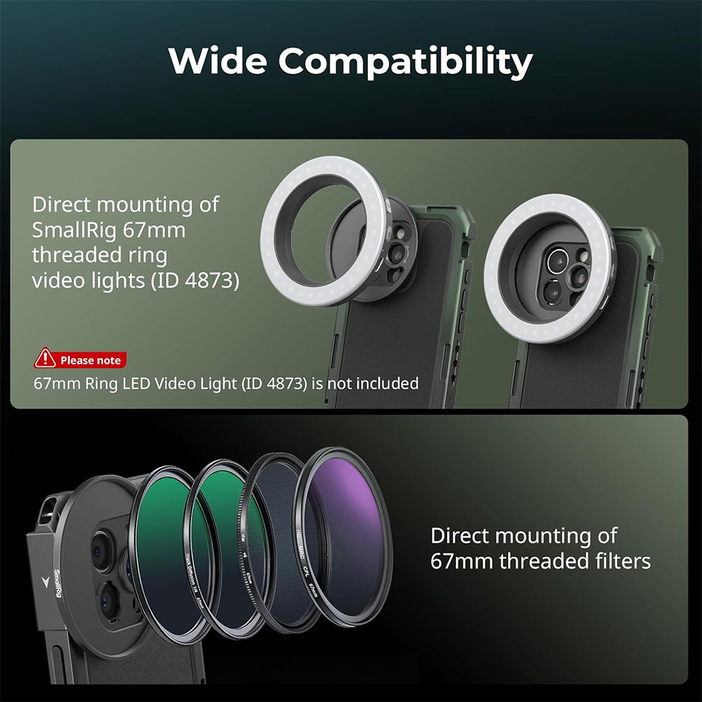 SmallRig Threaded 67mm T-Mount Lens Filter Adapter Ring with Magnetic Attachment for Smartphone Cages, Rigs and Cases | 5172 | JG Superstore