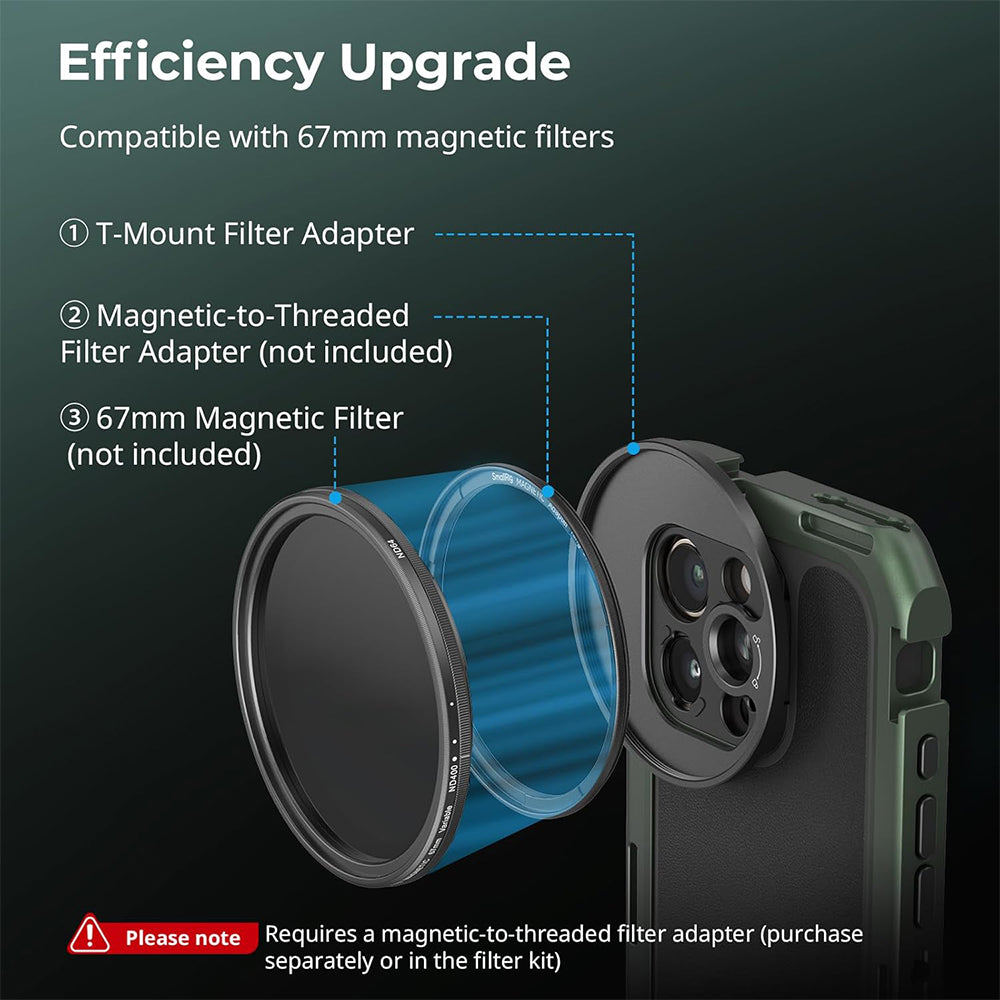 SmallRig Threaded 67mm T-Mount Lens Filter Adapter Ring with Magnetic Attachment for Smartphone Cages, Rigs and Cases | 5172 | JG Superstore