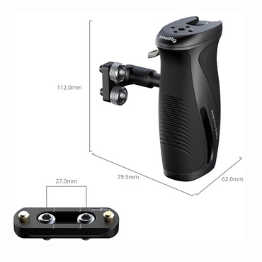 SmallRig Rotating Side Handle Camera Cage Handle Grip with 1/4"-20 Mounts 15KG Payload Capacity One-Touch 360° Rotation Aluminum Alloy Construction Compatible for Camera Cages, Mounting Plates and Accessories | 5194