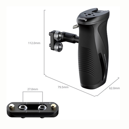 SmallRig Rotating Side Handle Camera Cage Handle Grip with 1/4"-20 Mounts 15KG Payload Capacity One-Touch 360° Rotation Aluminum Alloy Construction Compatible for Camera Cages, Mounting Plates and Accessories | 5194