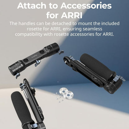 SmallRig Shoulder Rig Dual-Handle for 15mm LWS Rods, One-Touch Rotation, Adjustable Shoulder Mount with ARRI Rosette & Cable Clips for DSLR Mirrorless Cinema Cameras | 5205
