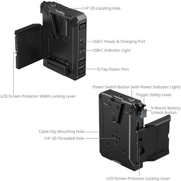 SmallRig V‑Mount Battery Mount Plate Kit for 15mm LWS Rod System / Standard Version