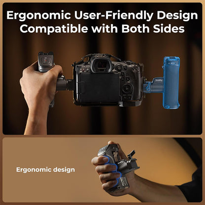 SmallRig Rotating Side Handle with Trigger REC Recording Button for Selected Canon and Blackmagic Design Cameras, Intergrated Control Function, Ergonomic Secure Grip Design, 1/4-20" Threaded Holes and Cold Shoe Mount | 5235