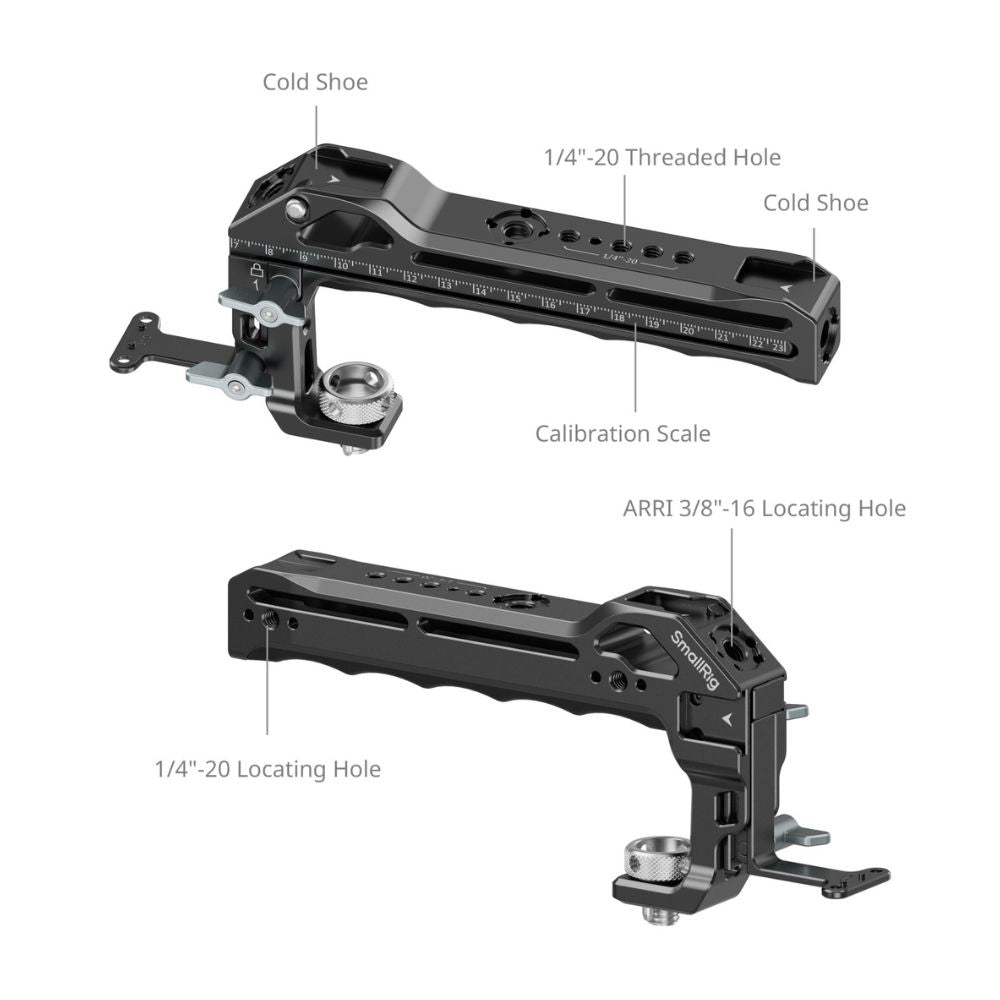 SmallRig Top Handle for DJI Focus Pro LiDAR with Adjustable Telescoping Rail, Measuring Scale & Multiple Mounts for Camera Cage Accessories | 5236