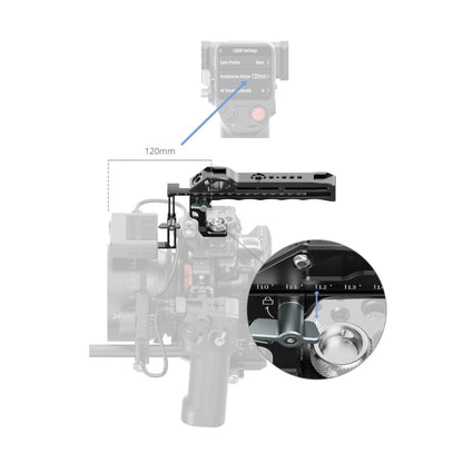 SmallRig Top Handle for DJI Focus Pro LiDAR with Adjustable Telescoping Rail, Measuring Scale & Multiple Mounts for Camera Cage Accessories | 5236