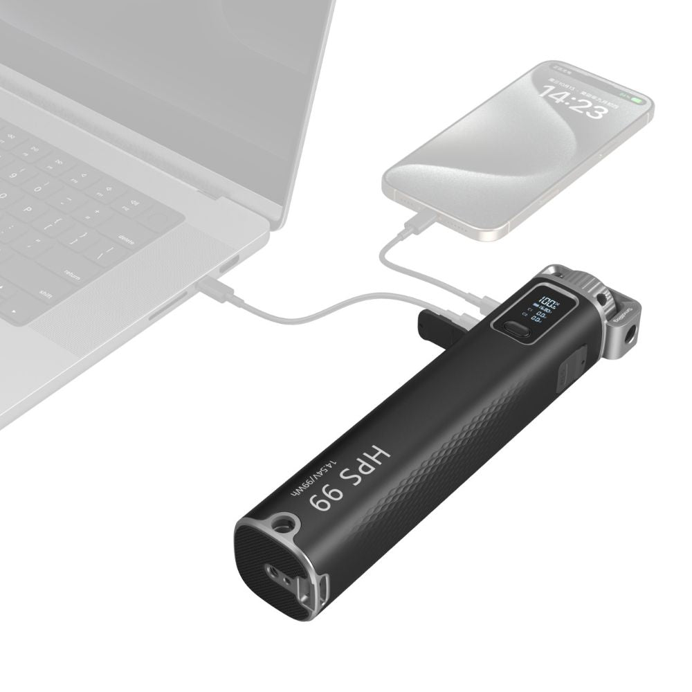 SmallRig HPS99 Handheld Power Stick 100W Fast Charging with 27,200mAh, Multi-Port USB-C & D-Tap, LG Battery Cells, Real-Time OLED Display for COB Lights | 5249