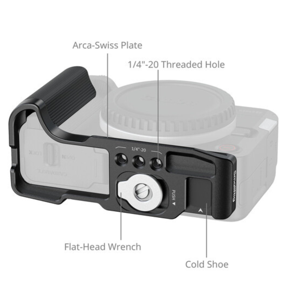 SmallRig L-Shaped Handle Grip Mount Plate for Canon EOS R50 V with Arca-Type Plate, Bottom Cold Shoe Mount and Full Battery Access | 5429 | 5430