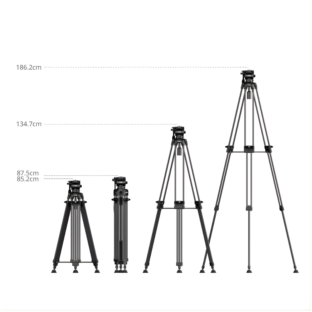 SmallRig FSD14 FreeSpeed Heavy Duty Carbon Fiber / Aluminum Tripod, 10KG Max Payload | 5442 | 5443