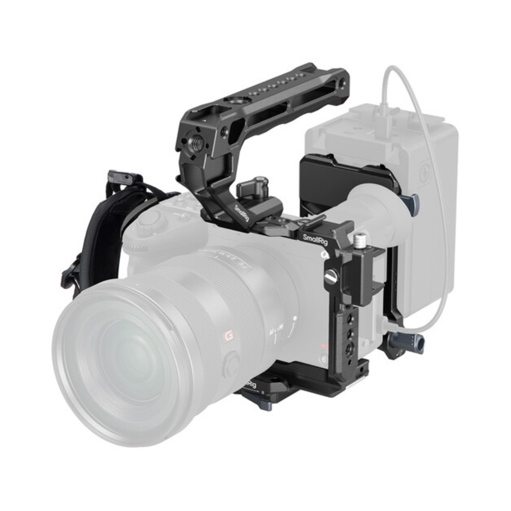 SmallRig Camera Cage Kit for Sony FX2 with Battery Plate, Rotating Top Handle & XLR Handle Extension