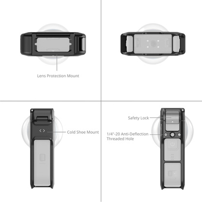 SmallRig Cage Kit for DJI Osmo 360 Action Camera with Silicone Protective Cover