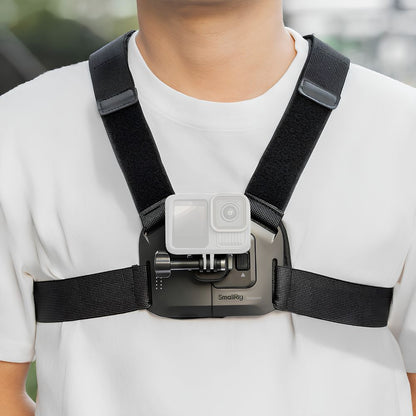 SmallRig Action Camera Accessory Kit – Chest Mount, Backpack Strap Mount & Strap Clip Adapter