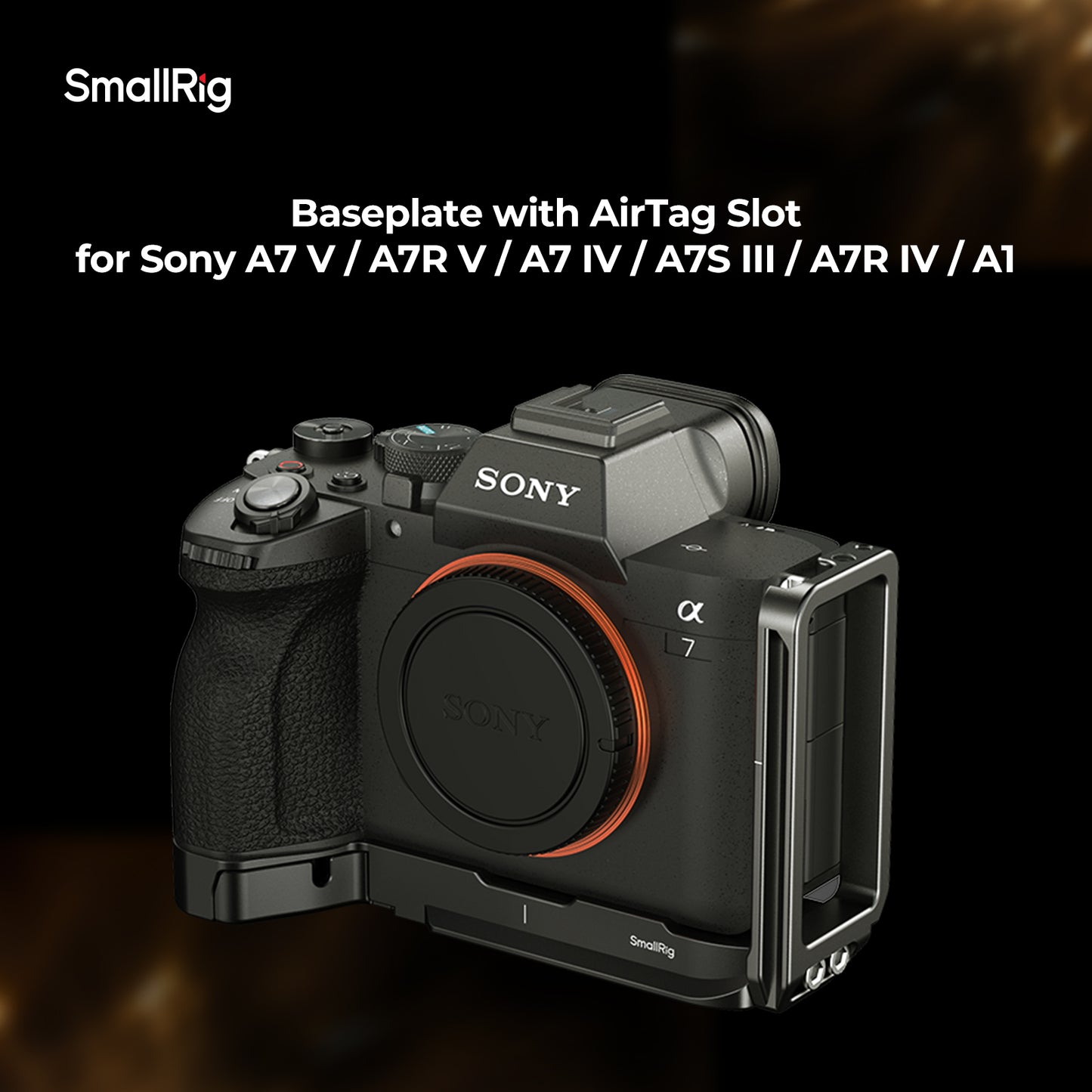 SmallRig L‑Shaped Mount Plate w/ AirTag Slot for Sony A7 V / A7R V / A7 IV / A7S III / A1 / A7R IV