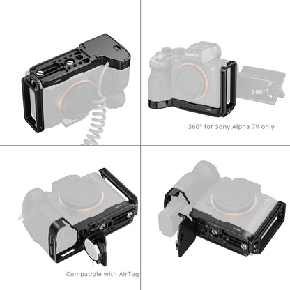SmallRig L‑Shaped Mount Plate w/ AirTag Slot for Sony A7 V / A7R V / A7 IV / A7S III / A1 / A7R IV