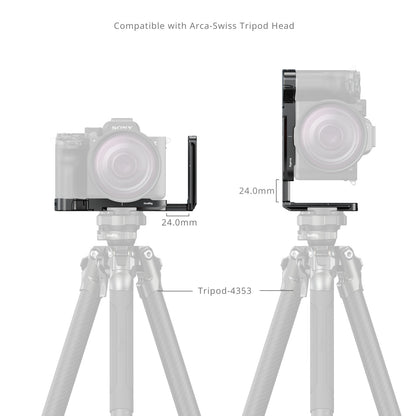 SmallRig L‑Shaped Mount Plate w/ AirTag Slot for Sony A7 V / A7R V / A7 IV / A7S III / A1 / A7R IV