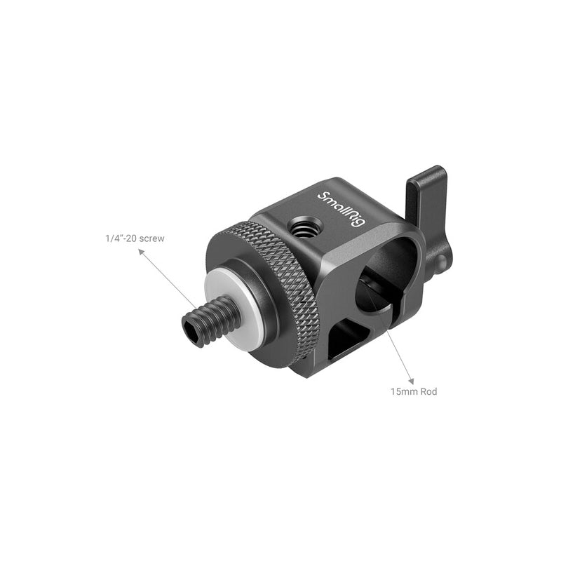 SmallRig Single RailBlock 15mm LWS Rod Clamp Connector with 1/4"-20 Thread Hole, Mounting Clamp for Camera Microphones, Sound Recorders, Lighting Equipment 860B