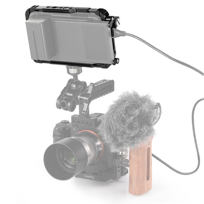 SmallRig On-Camera Monitor Cage with HDMI Cable Clamp, Anti-Shedding Drive Locks, NATO Rail, 1/4 & M3 Screw, Hex Spanner for Atomos Ninja V and V Plus 5" 4K HDMI Recording Video Monitor CMA2209