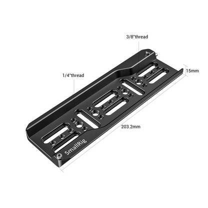 SmallRig 8" Lightweight ARRI Dovetail Plate with Hex Spanner & Screw, 1/4"-20 and 3/8"-16 Threaded Holes for ARRI Standard Baseplate & Tripod Quick Release Plate DPR2304