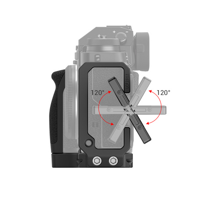 SmallRig L Bracket Base Plate Arca-Type with Hex Spanner, Built-in Flat Head Screwdriver & Silicone Side Grip, 1/4"-20 Threaded Holes and Anti-Twist Flange for Fujifilm X-T4 Mirrorless Camera LCF2812