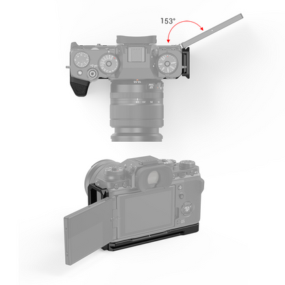 SmallRig L Bracket Base Plate Arca-Type with Hex Spanner, Built-in Flat Head Screwdriver & Silicone Side Grip, 1/4"-20 Threaded Holes and Anti-Twist Flange for Fujifilm X-T4 Mirrorless Camera LCF2812
