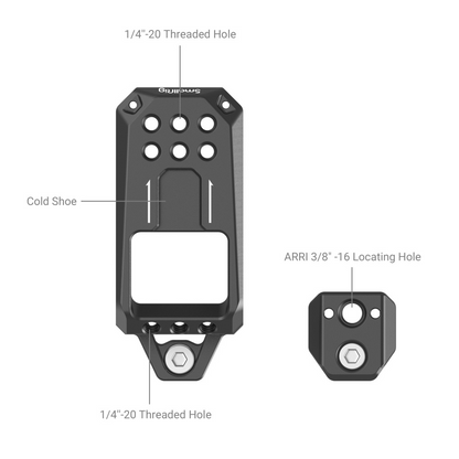 SmallRig Aluminum Top Plate Mount with Adapter Rig and Allen Wrench for Sony FX30 / FX3 XLR Handle, Extension Rig Unit MD3990