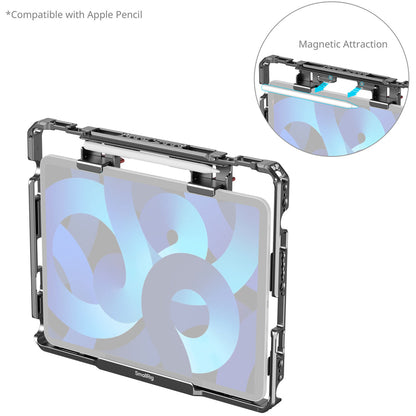 SmallRig Universal Formfitting Cage for iPad / Mini / Air / Pro  Tablet with 1/4"-20 and 3/8"-16 Threaded Mounts and Touch-Fastener Detachable Sun Hood, Strap Slots, Cold Shoe Mount and TO Rails