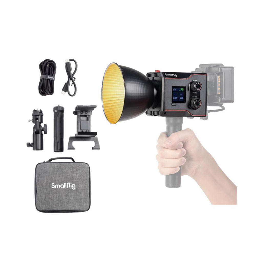 SmallRig RC 60B COB 60W Bi-Color Portable LED Video Light with 2700-6500 CCT Color Temperature, 45-Minute Runtime, Onboard Control, Built-In 3400mAh USB-C Battery and Silent Fan w/ 9 Light Effect Presets for Video Production & Vlogging