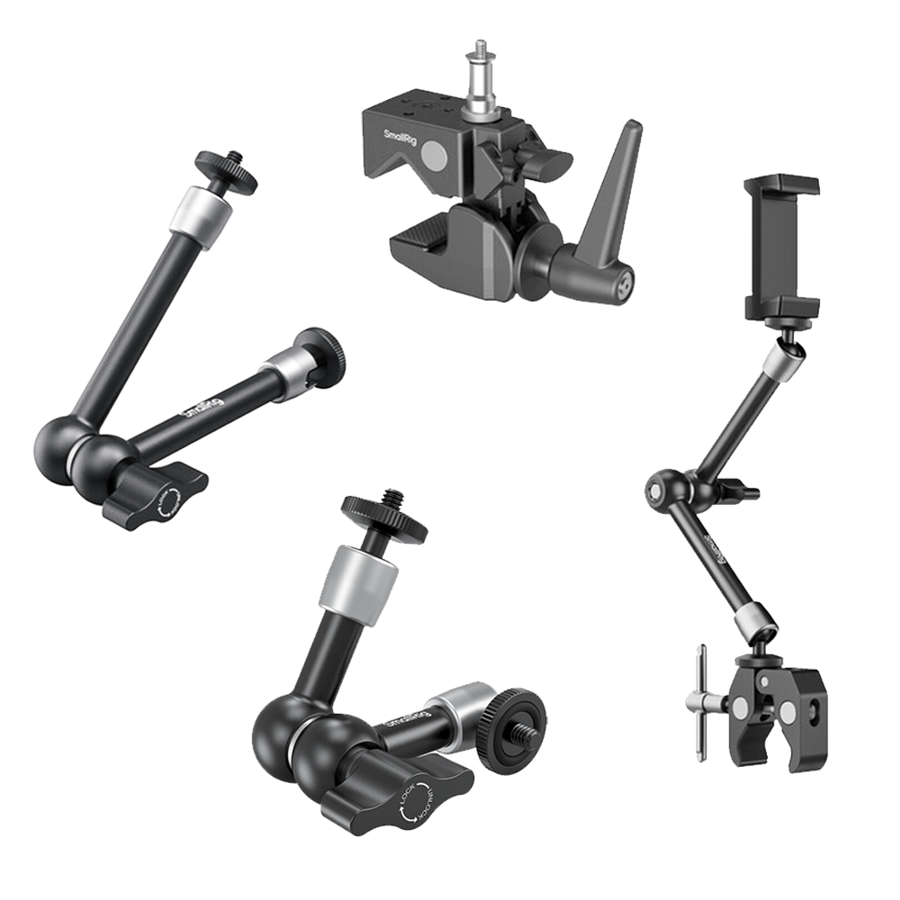 SmallRig Super Clamp Crab Shaped Magic Arm Support Kit with 1/4"-20 Screw, Up to 1.57" Clamping Diameter to Desktop Table for Smartphone, Monitors, Action Camera, Microphones and Accessories | 5316 | 5317 | 5326 | 5318