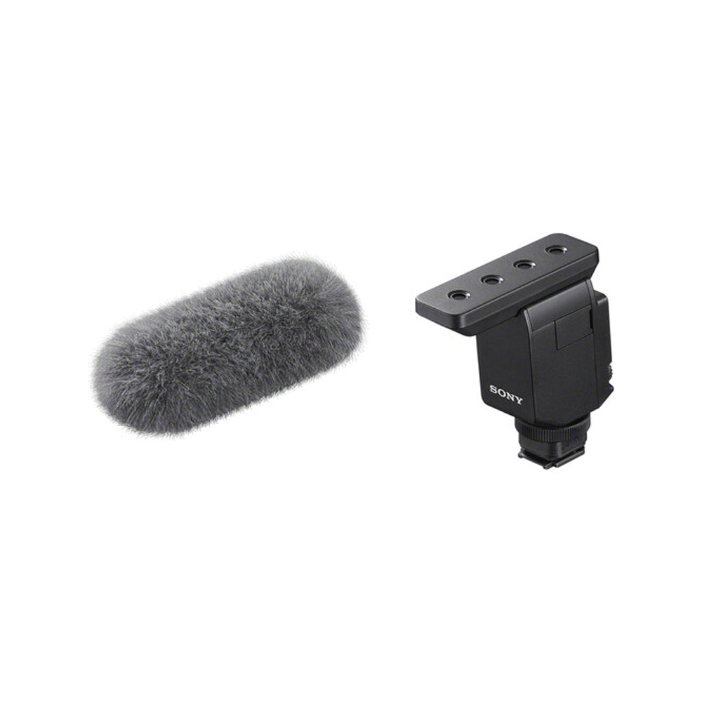 Sony ECM-B10 Compact Camera Mount Digital Shotgun Microphone with Digital Audio Transmission, Noise Suppression, Shock and Vibration-Resistant, Windscreen for Content Creator, Podcaster, Videographer