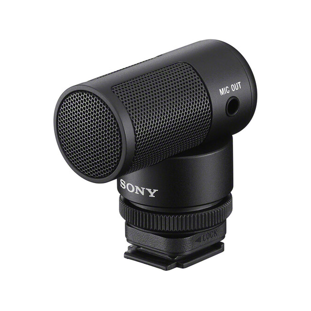 Sony ECM-G1 Camera Mount Shotgun Microphone with Super Cardioid Directional Pickup Pattern, 3.5mm TRS Cable and Furry Windshield for Camera, Vlogging, Recording