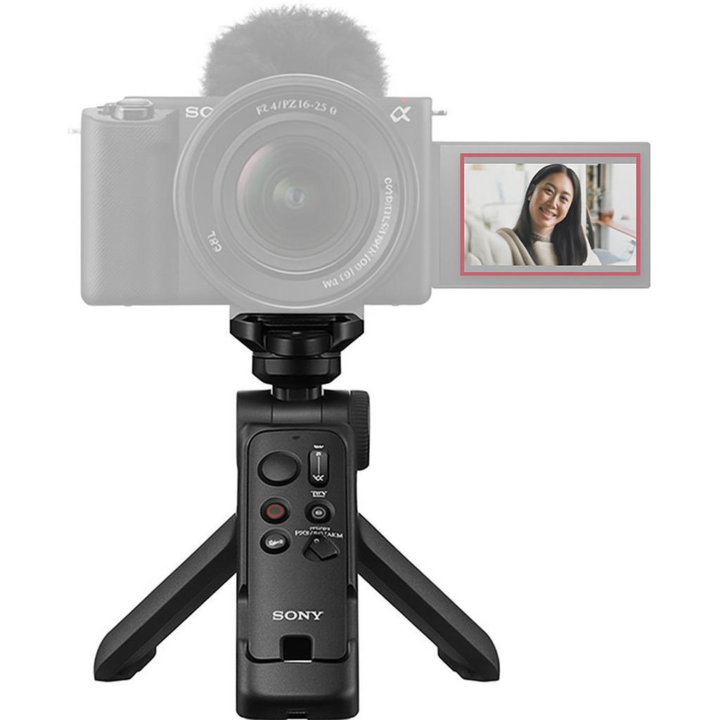 Sony GP-VPT3 Wireless Shooting Grip Tripod & Detachable Remote with Bluetooth Control for Sony NEX-5T, ZV-E10, ZV-E10 II, ZV-E1, QX1, A7 IV, A7S III Mirrorless Vlogging Camera | Black | White